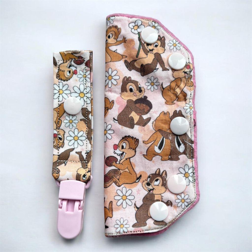 Chipmunk friends tubie set - MULTIPLE PATTERNS - absorbent soft line cover and clip