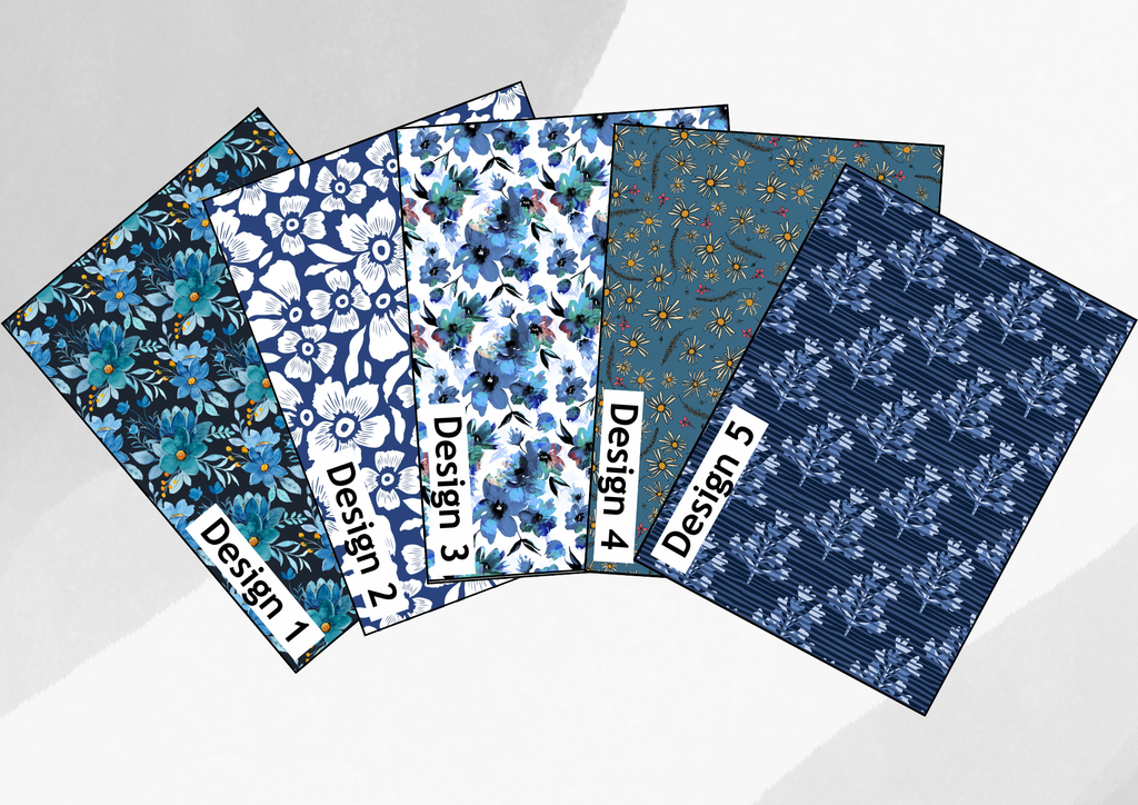 Deep blue floral tubie tape | medical retention tape | ng, oxygen, stoma