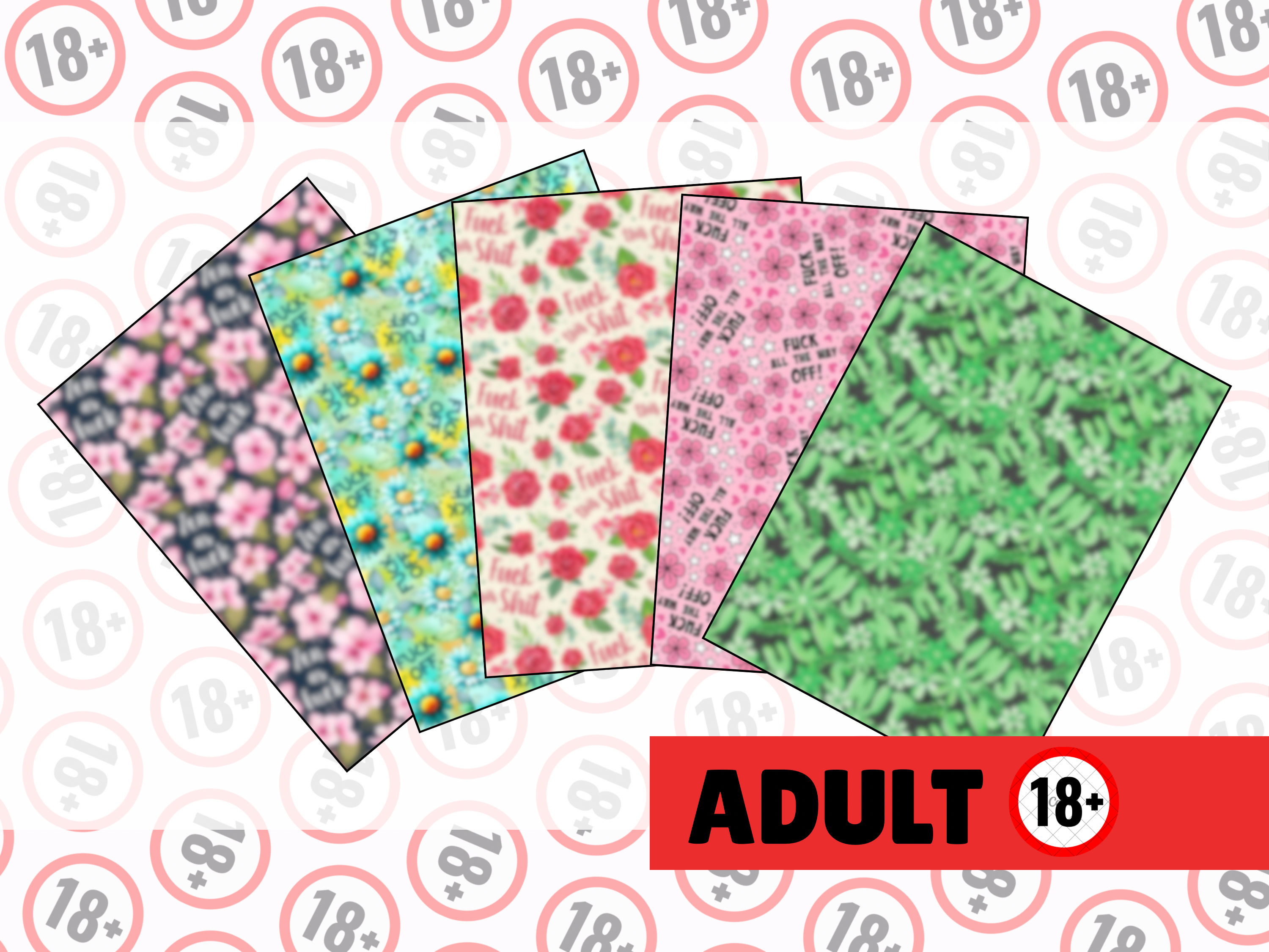 ADULT Sweary floral tubie tape | medical retention tape | ng, oxygen, stoma