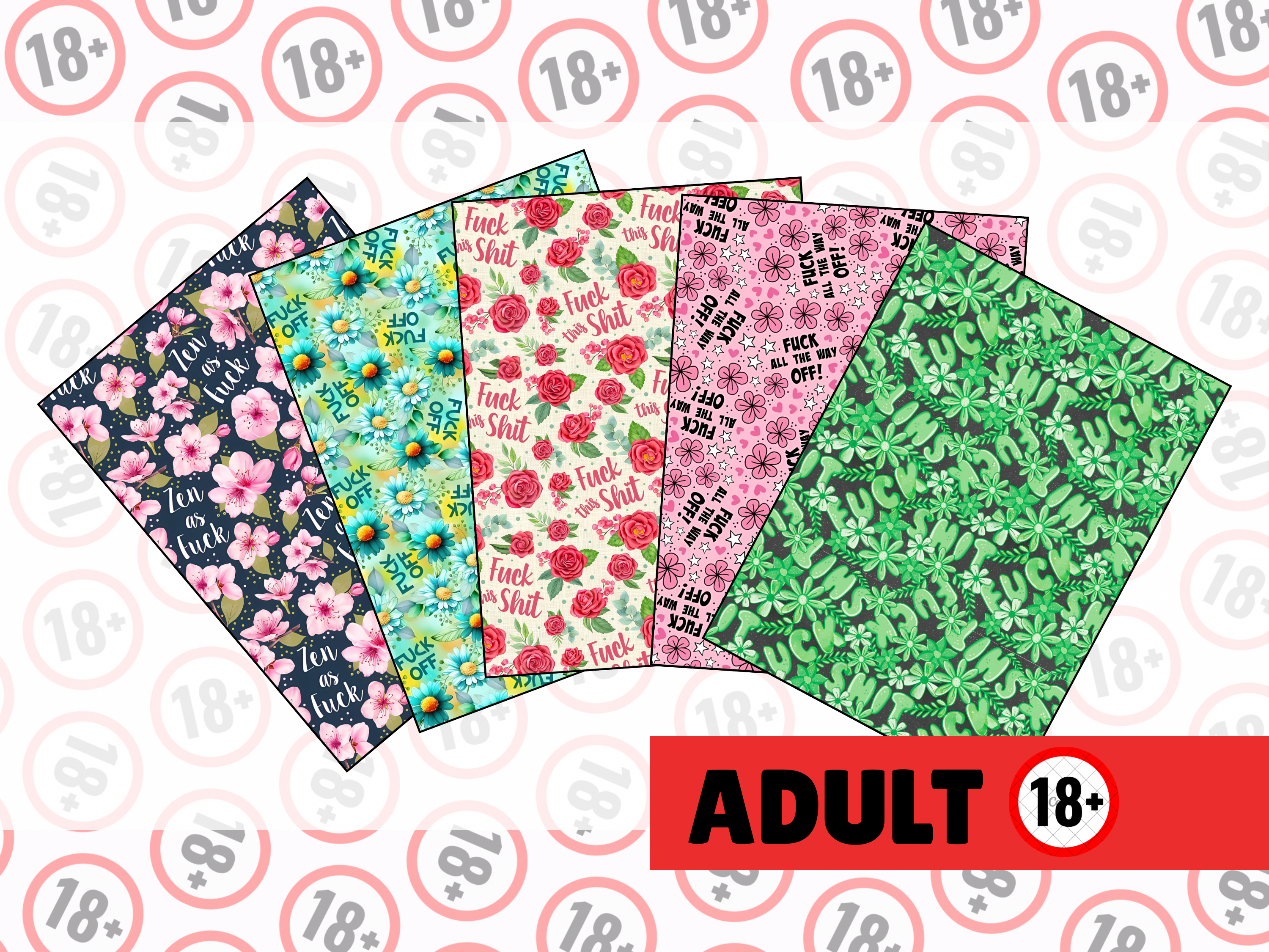 ADULT Sweary floral tubie tape | medical retention tape | ng, oxygen, stoma