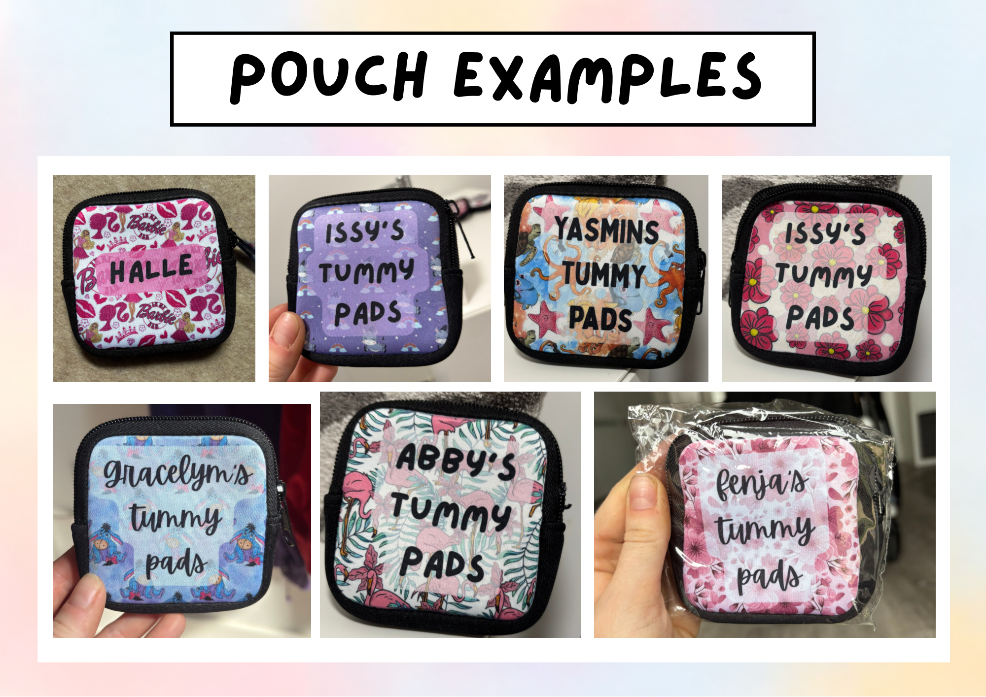 Flamingo tummy pad pouch - personalised g tube pad holder - stoma, catheter, feeding tube storage