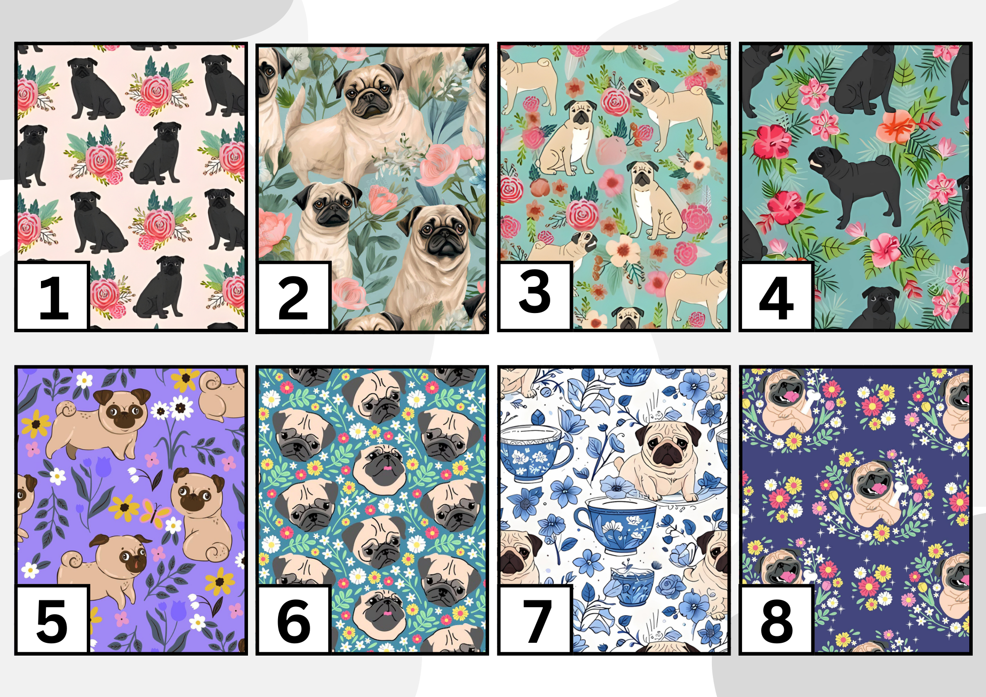 Floral pug tummy pad - MULTIPLE PATTERNS - absorbent soft g tube cover - stoma, catheter, feeding tube