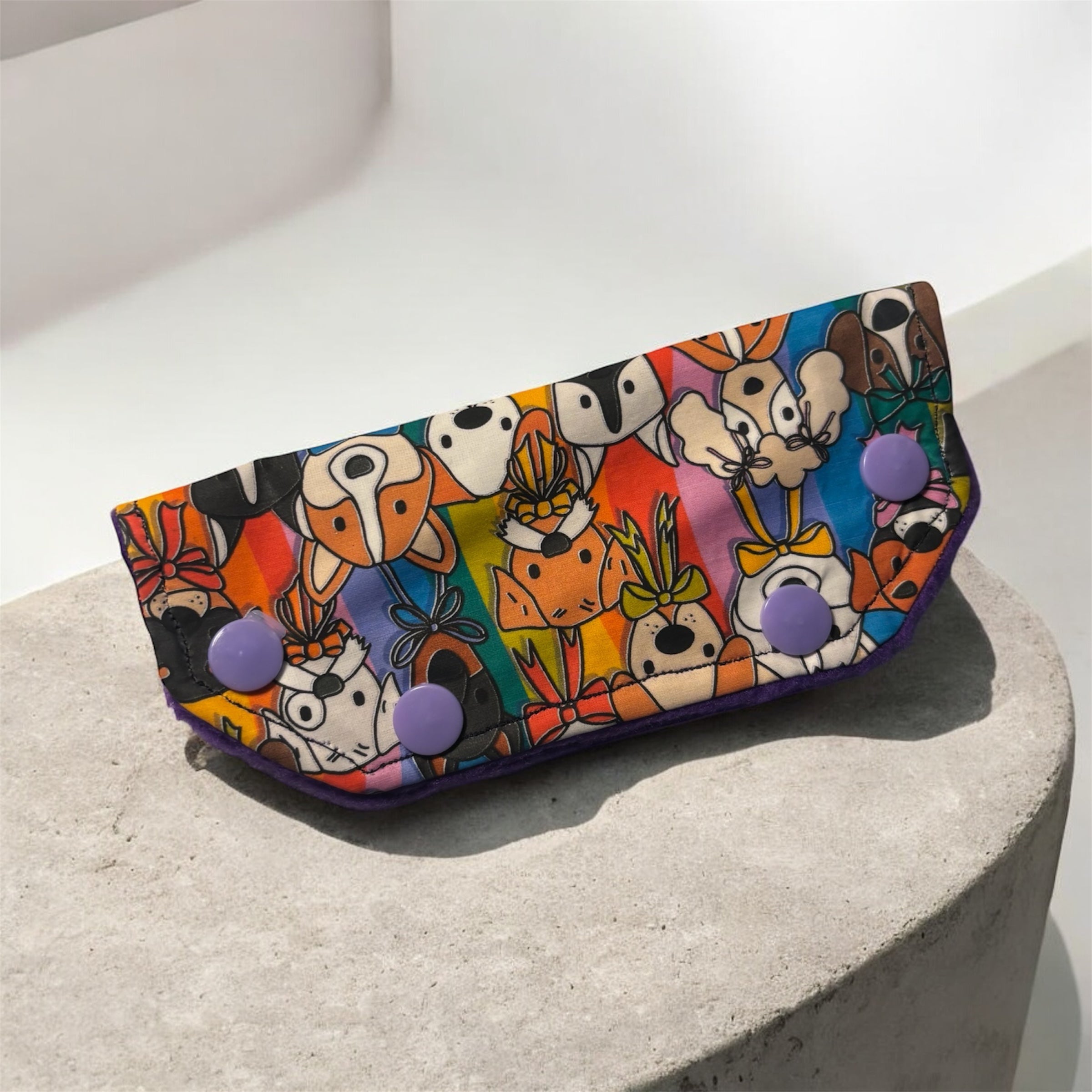Rainbow dogs port/valve cover - MULTIPLE PATTERNS - absorbent soft line cover
