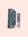 floral pugs tubie set - MULTIPLE PATTERNS - absorbent soft line cover and matching clip