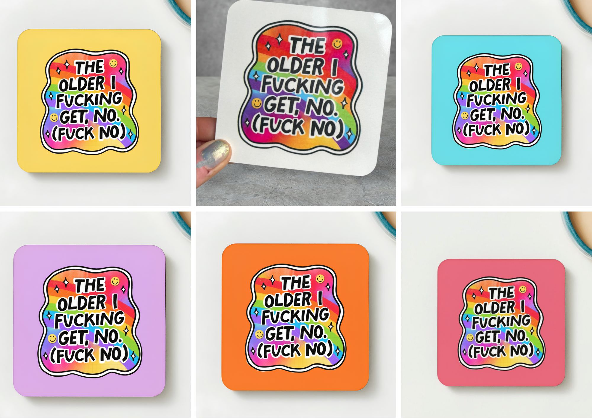 Adult humour sweary coaster
