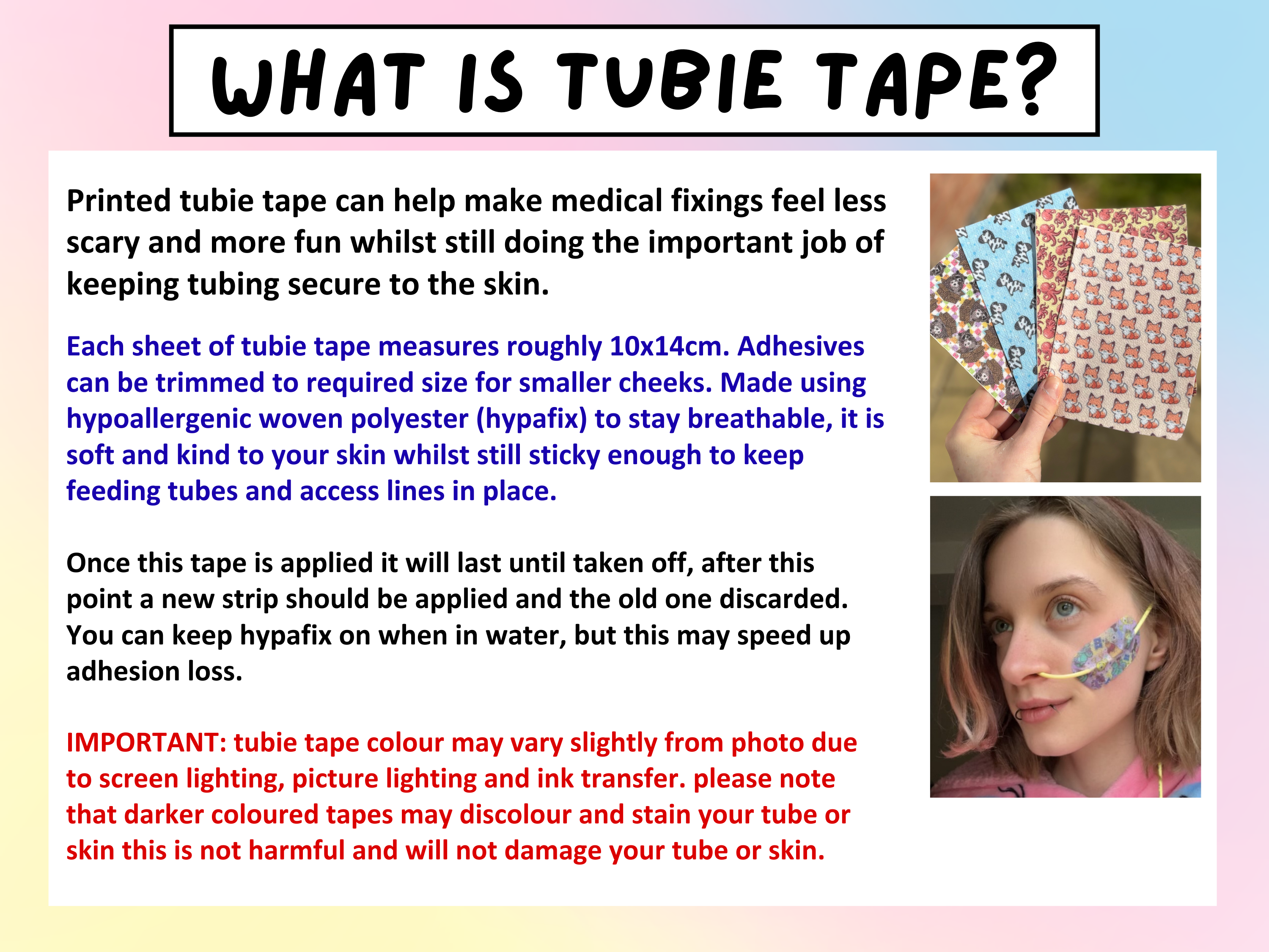 Easter sponge guy tubie tape | medical retention tape | ng, oxygen, stoma